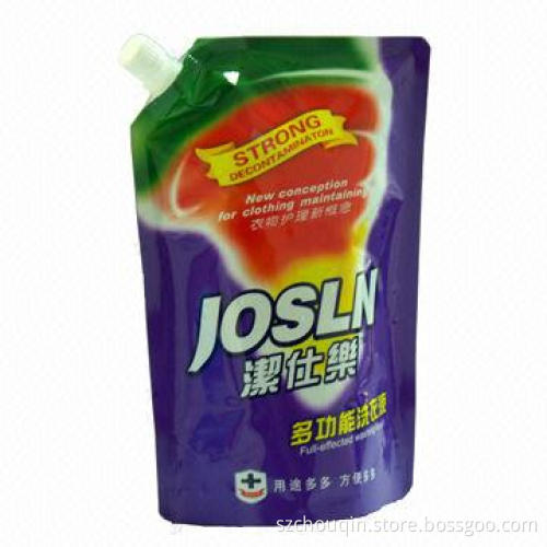 Washing Liquid Packing Pouch, Self Standing with Screwed Cap